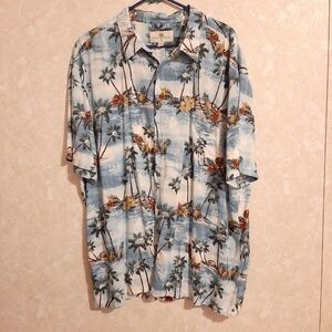 🔥Island Shores brand mens 2XL Hawaiian button front shirt
